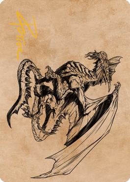 Magic | Ancient Silver Dragon Art Card (47) (Gold-Stamped Signature) [Commander Legends: Battle for Baldur's Gate Art Series] | The Nerd Merchant