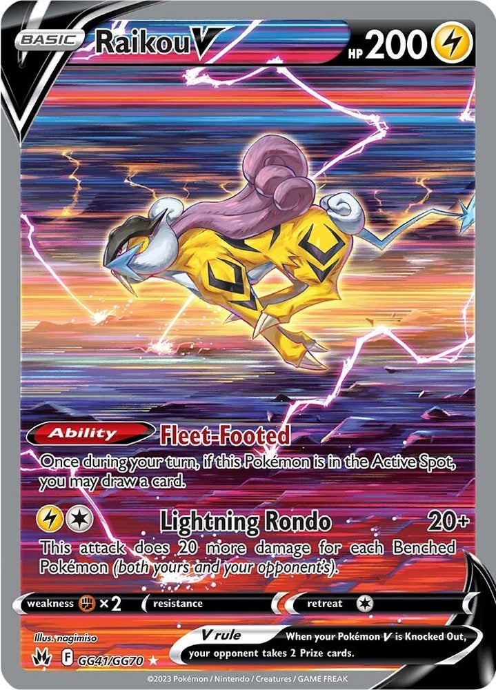 Pokemon | Raikou V (GG41/GG70) [Sword & Shield: Crown Zenith] | The Nerd Merchant