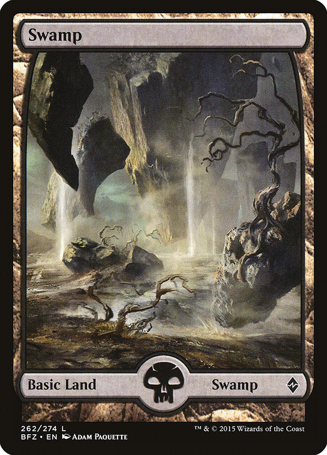 Magic | Swamp (262) (Full Art) [Battle for Zendikar] | The Nerd Merchant