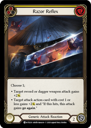 Flesh and Blood TCG | Razor Reflex (Yellow) [U-WTR210] (Welcome to Rathe Unlimited)  Unlimited Rainbow Foil | The Nerd Merchant