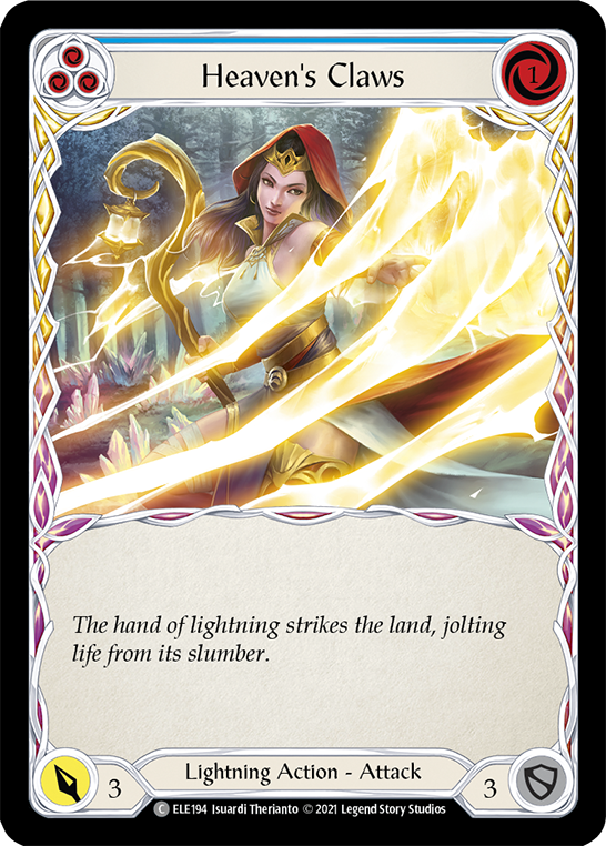 Flesh and Blood TCG | Heaven's Claws (Blue) [ELE194] (Tales of Aria)  1st Edition Rainbow Foil | The Nerd Merchant