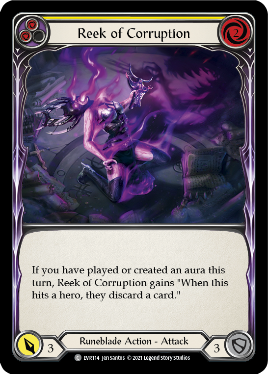 Flesh and Blood TCG | Reek of Corruption (Yellow) [EVR114] (Everfest)  1st Edition Rainbow Foil | The Nerd Merchant