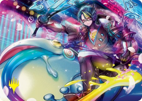Magic | Tatsunari, Toad Rider Art Card (Gold-Stamped Signature) [Kamigawa: Neon Dynasty Art Series] | The Nerd Merchant