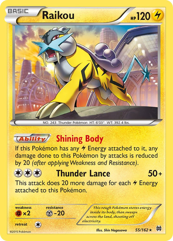 Pokemon | Raikou (55/162) (Cosmos Holo) (Blister Exclusive) [XY: BREAKthrough] | The Nerd Merchant