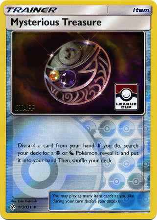 Pokemon | Mysterious Treasure (113/131) (League Promo Staff) [Sun & Moon: Forbidden Light] | The Nerd Merchant
