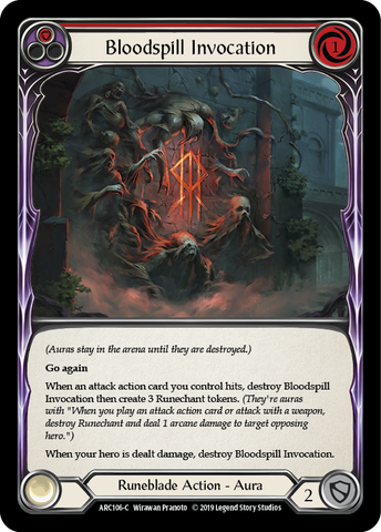 Flesh and Blood TCG | Bloodspill Invocation (Red) [ARC106-C] (Arcane Rising)  1st Edition Normal | The Nerd Merchant