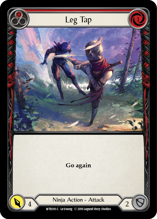 Flesh and Blood TCG | Leg Tap (Red) [WTR101-C] (Welcome to Rathe)  Alpha Print Rainbow Foil | The Nerd Merchant
