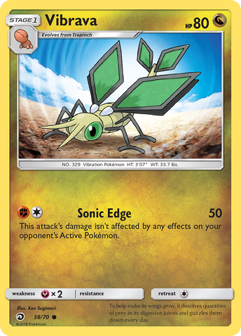 Pokemon | Vibrava (38/70) [Sun & Moon: Dragon Majesty] | The Nerd Merchant