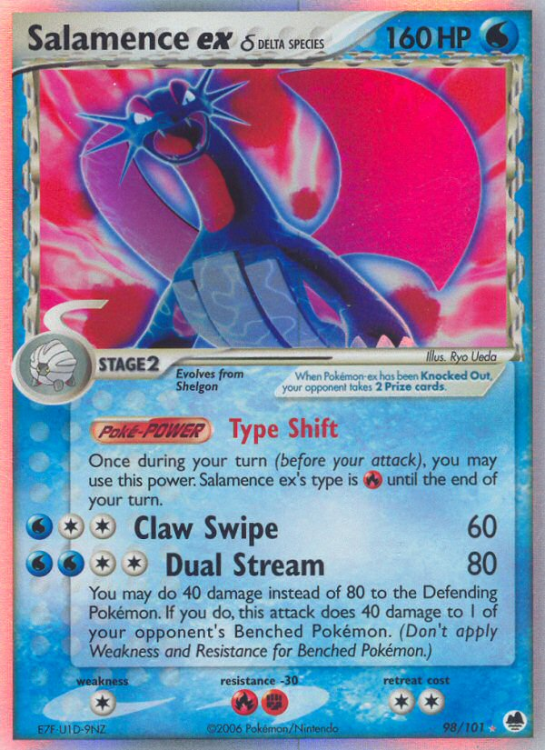 Pokemon | Salamence ex (98/101) (Delta Species) [EX: Dragon Frontiers] | The Nerd Merchant