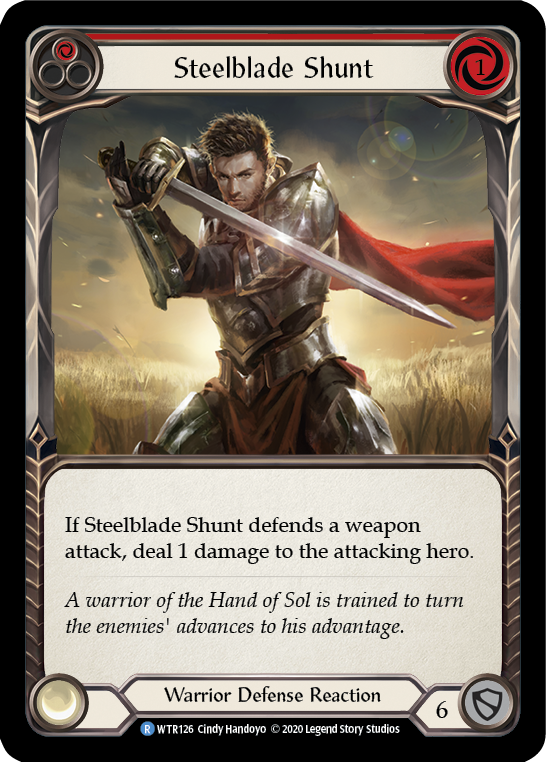 Flesh and Blood TCG | Steelblade Shunt (Red) [U-WTR126] (Welcome to Rathe Unlimited)  Unlimited Rainbow Foil | The Nerd Merchant