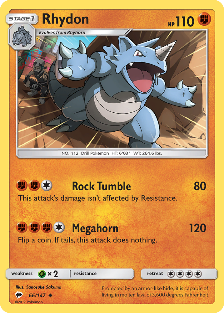 Pokemon | Rhydon (66/147) [Sun & Moon: Burning Shadows] | The Nerd Merchant