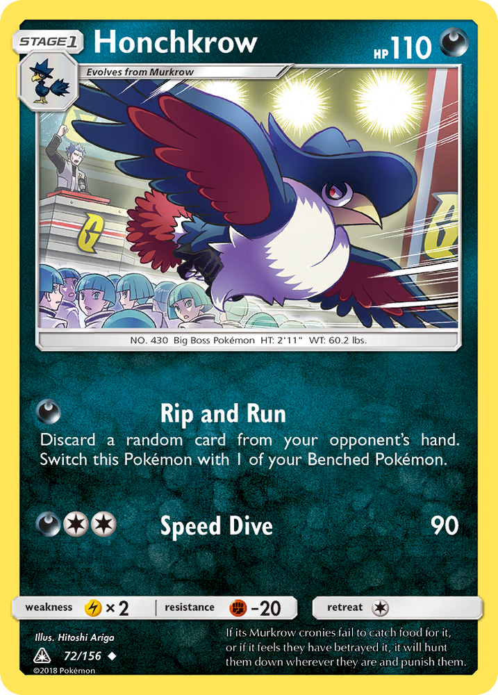 Pokemon | Honchkrow (72/156) [Sun & Moon: Ultra Prism] | The Nerd Merchant