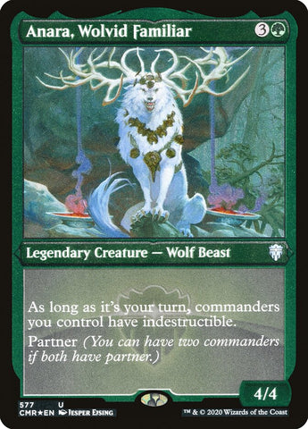 Magic | Anara, Wolvid Familiar (Etched) [Commander Legends] | The Nerd Merchant