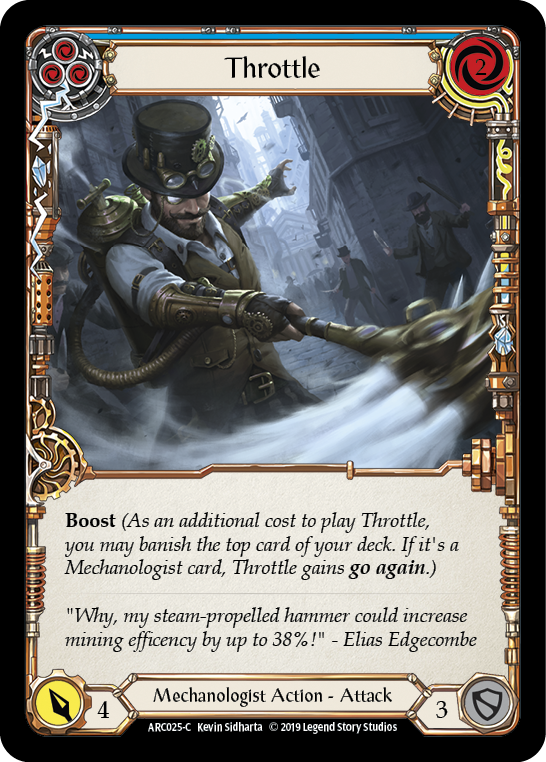 Flesh and Blood TCG | Throttle (Blue) [ARC025-C] (Arcane Rising)  1st Edition Normal | The Nerd Merchant