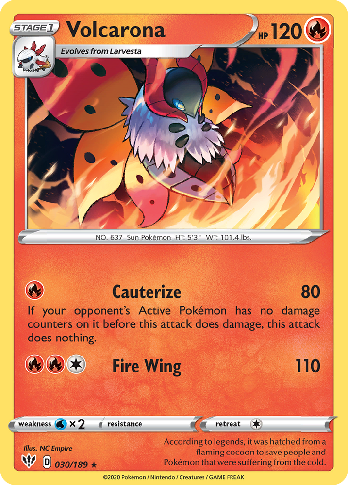Pokemon | Volcarona (030/189) [Sword & Shield: Darkness Ablaze] | The Nerd Merchant