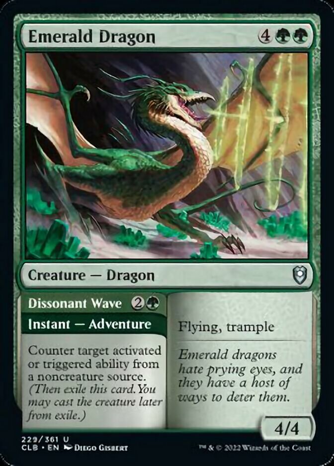 Magic | Emerald Dragon // Dissonant Wave [Commander Legends: Battle for Baldur's Gate] | The Nerd Merchant