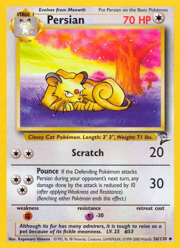 Pokemon | Persian (56/130) [Base Set 2] | The Nerd Merchant