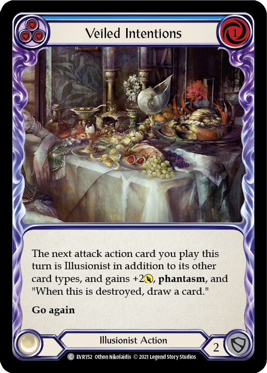 Flesh and Blood TCG | Veiled Intentions (Blue) [EVR152] (Everfest)  1st Edition Rainbow Foil | The Nerd Merchant