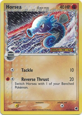 Pokemon | Horsea (31/101) (Delta Species) (Stamped) [EX: Dragon Frontiers] | The Nerd Merchant