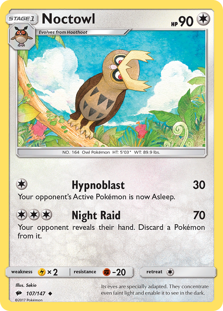 Pokemon | Noctowl (107/147) [Sun & Moon: Burning Shadows] | The Nerd Merchant