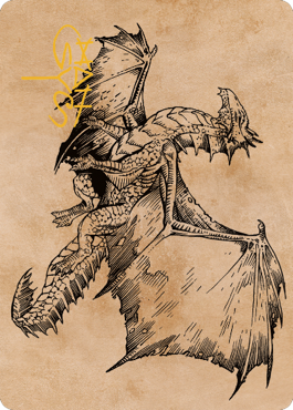Magic | Ancient Bronze Dragon Art Card (58) (Gold-Stamped Signature) [Commander Legends: Battle for Baldur's Gate Art Series] | The Nerd Merchant