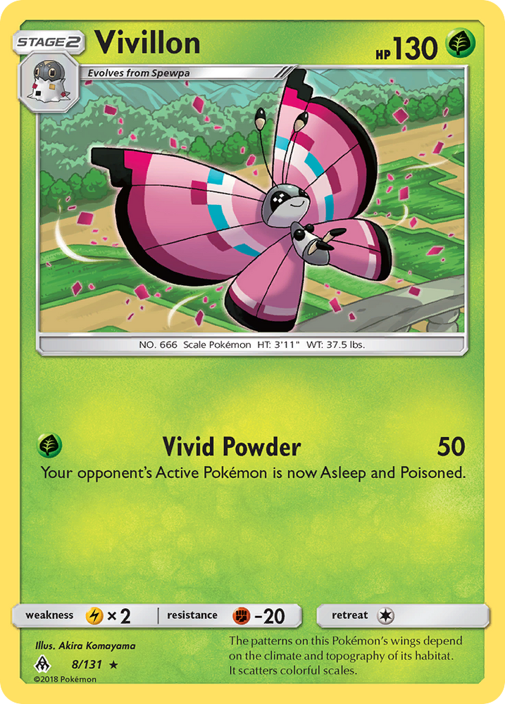 Pokemon | Vivillon (8/131) [Sun & Moon: Forbidden Light] | The Nerd Merchant