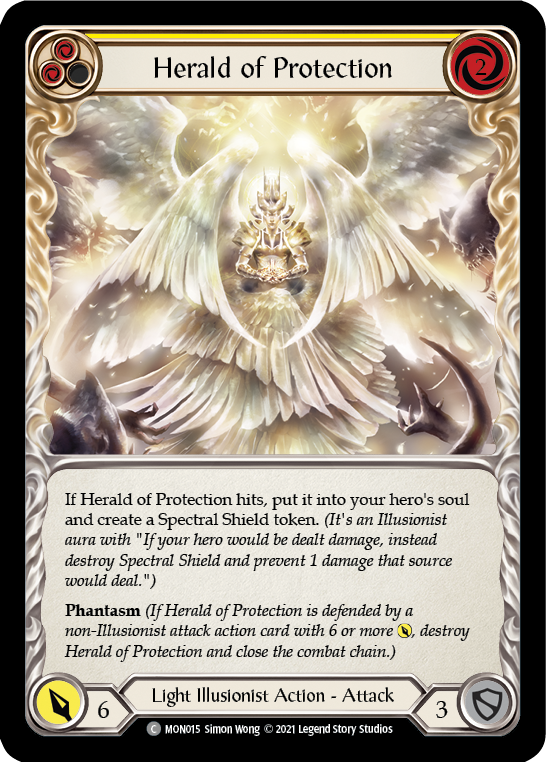 Flesh and Blood TCG | Herald of Protection (Yellow) [MON015] (Monarch)  1st Edition Normal | The Nerd Merchant
