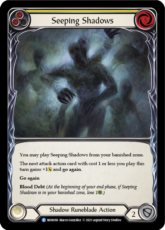 Flesh and Blood TCG | Seeping Shadows (Yellow) [MON166] (Monarch)  1st Edition Normal | The Nerd Merchant