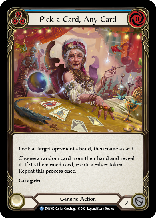 Flesh and Blood TCG | Pick a Card, Any Card (Blue) [EVR169] (Everfest)  1st Edition Rainbow Foil | The Nerd Merchant