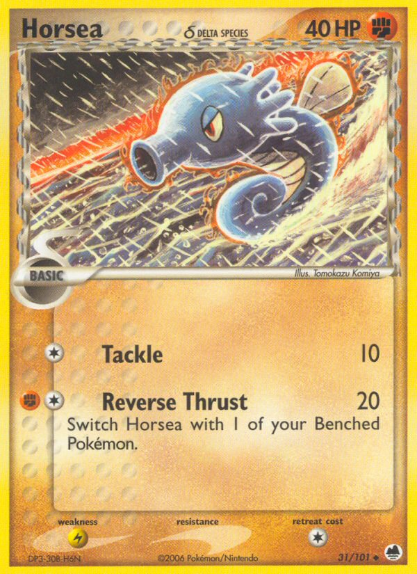 Pokemon | Horsea (31/101) (Delta Species) [EX: Dragon Frontiers] | The Nerd Merchant