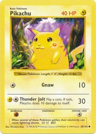 Pokemon | Pikachu (58/102) (Red Cheeks Misprint) [Base Set Shadowless Unlimited] | The Nerd Merchant
