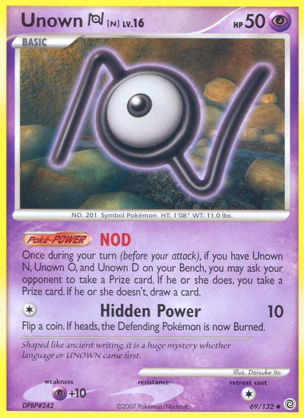 Pokemon | Unown N (69/132) [Diamond & Pearl: Secret Wonders] | The Nerd Merchant