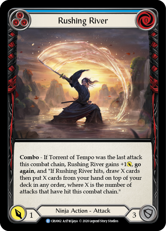 Flesh and Blood TCG | Rushing River (Blue) [CRU062] (Crucible of War)  1st Edition Rainbow Foil | The Nerd Merchant