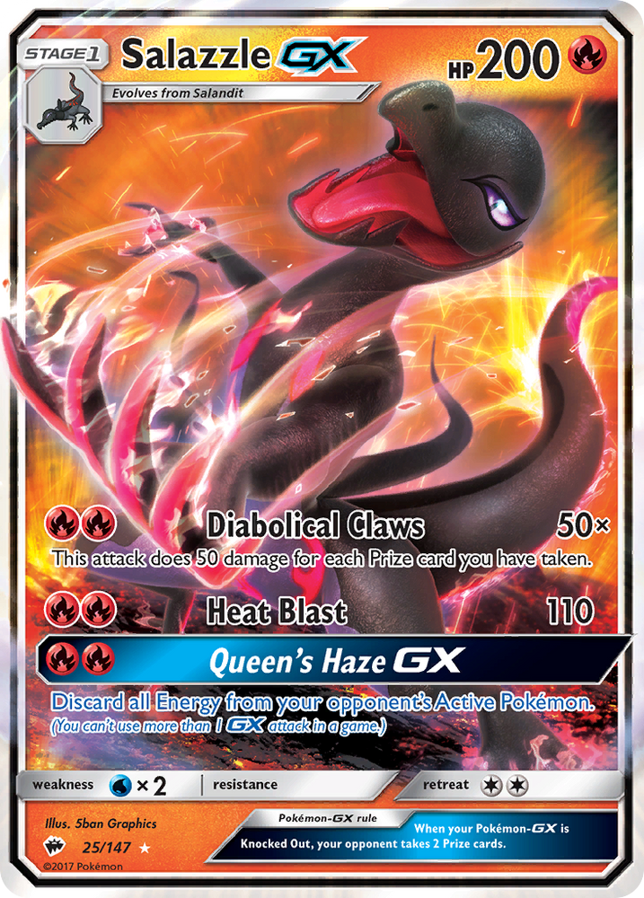 Pokemon | Salazzle GX (25/147) [Sun & Moon: Burning Shadows] | The Nerd Merchant