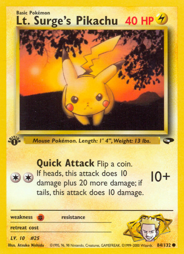 Pokemon | Lt. Surge's Pikachu (84/132) [Gym Challenge 1st Edition] | The Nerd Merchant