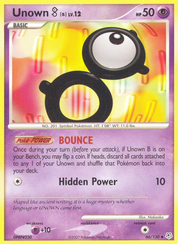 Pokemon | Unown B (66/130) [Diamond & Pearl: Base Set] | The Nerd Merchant