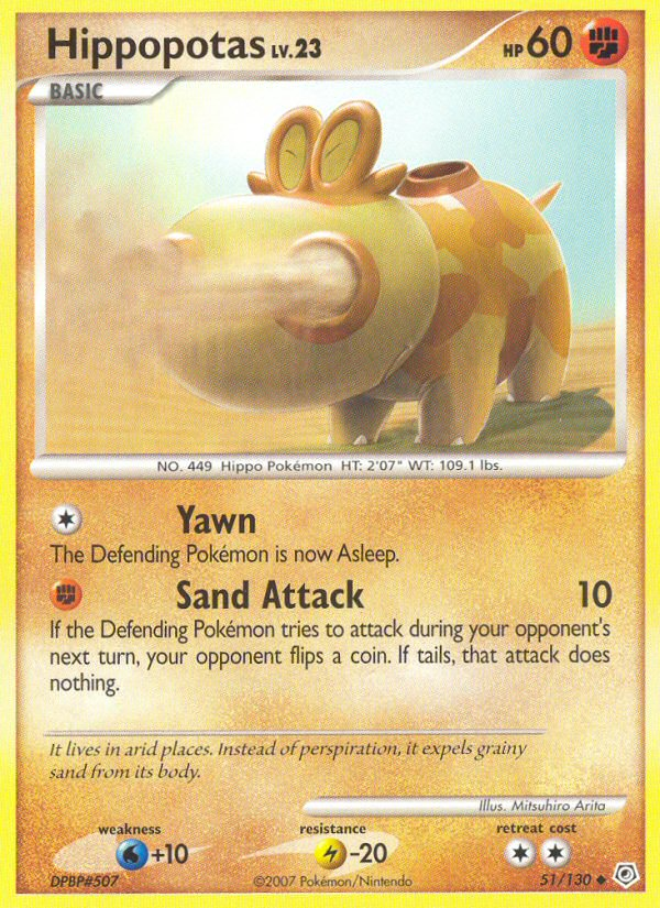 Pokemon | Hippopotas (51/130) [Diamond & Pearl: Base Set] | The Nerd Merchant