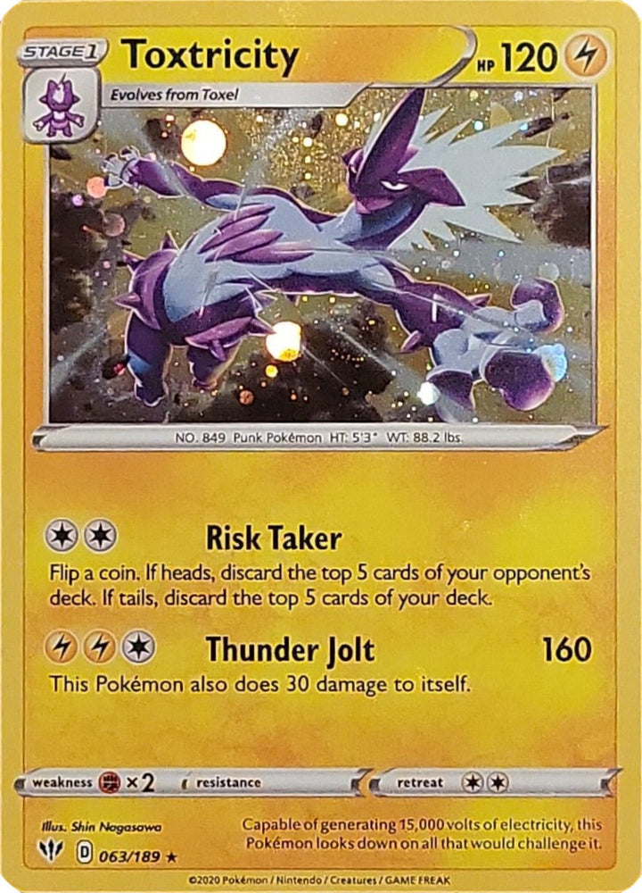 Pokemon | Toxtricity (063/189) (Cosmos Holo) [Sword & Shield: Darkness Ablaze] | The Nerd Merchant