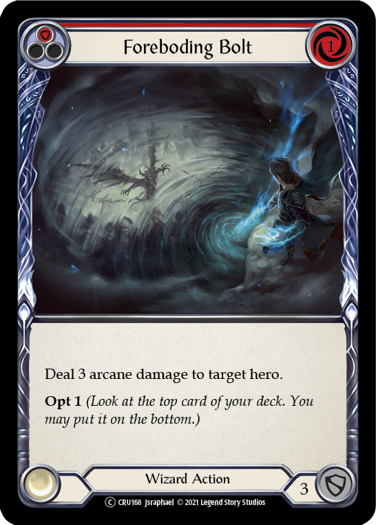 Flesh and Blood TCG | Foreboding Bolt (Red) [U-CRU168] (Crucible of War Unlimited)  Unlimited Rainbow Foil | The Nerd Merchant