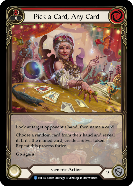 Flesh and Blood TCG | Pick a Card, Any Card (Red) [EVR167] (Everfest)  1st Edition Extended Art Rainbow Foil | The Nerd Merchant