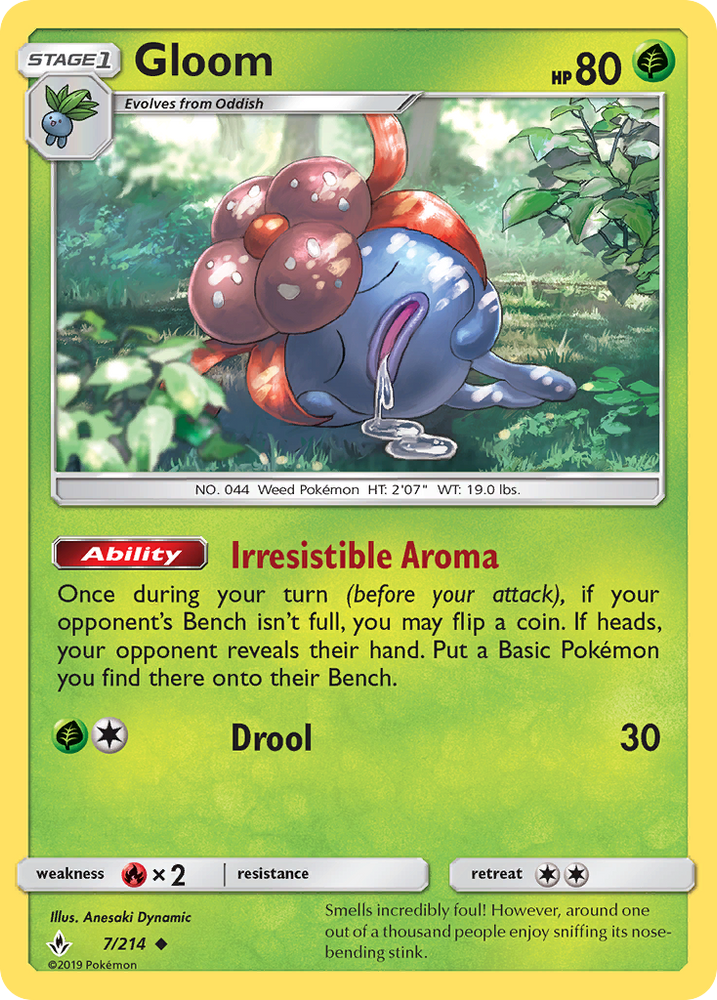 Pokemon | Gloom (7/214) [Sun & Moon: Unbroken Bonds] | The Nerd Merchant
