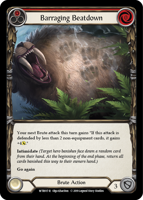 Flesh and Blood TCG | Barraging Beatdown (Red) [WTR017-R] (Welcome to Rathe)  Alpha Print Normal | The Nerd Merchant