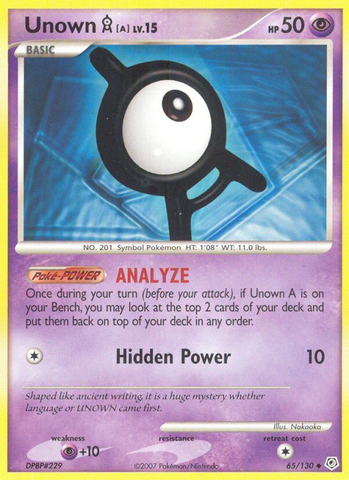 Pokemon | Unown A (65/130) [Diamond & Pearl: Base Set] | The Nerd Merchant
