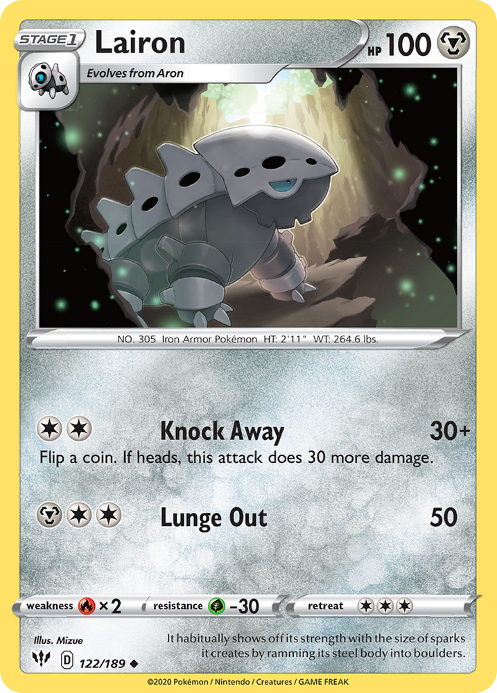 Pokemon | Lairon (122/189) [Sword & Shield: Darkness Ablaze] | The Nerd Merchant
