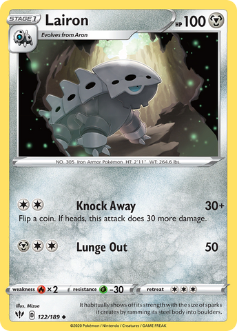 Pokemon | Lairon (122/189) [Sword & Shield: Darkness Ablaze] | The Nerd Merchant