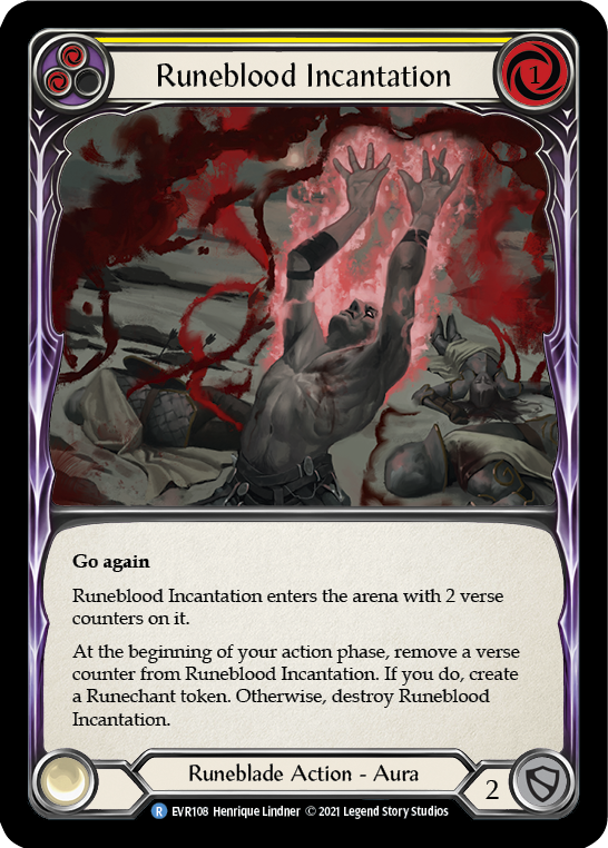Flesh and Blood TCG | Runeblood Incantation (Yellow) [EVR108] (Everfest)  1st Edition Rainbow Foil | The Nerd Merchant