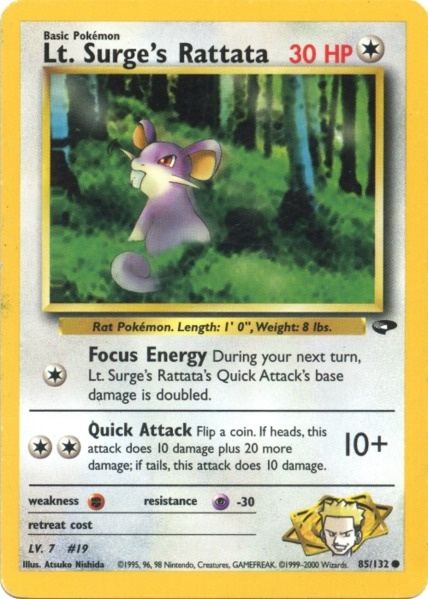 Pokemon | Lt. Surge's Rattata (85/132) [Gym Challenge Unlimited] | The Nerd Merchant