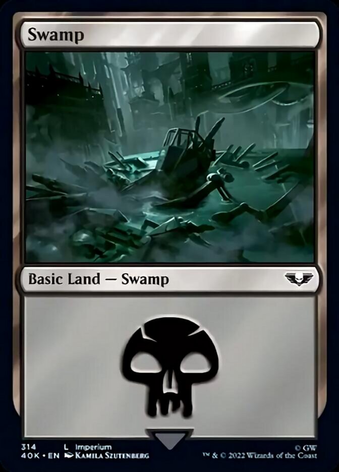 Magic | Swamp (314) (Surge Foil) [Warhammer 40,000] | The Nerd Merchant