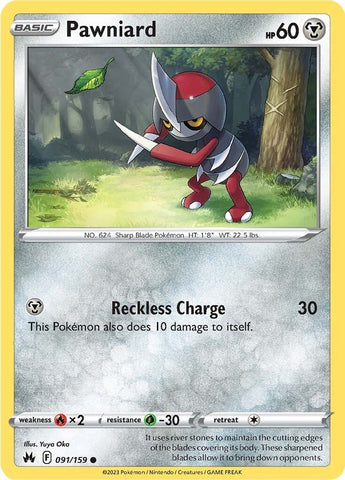 Pokemon | Pawniard (091/159) (91) [Sword & Shield: Crown Zenith] | The Nerd Merchant