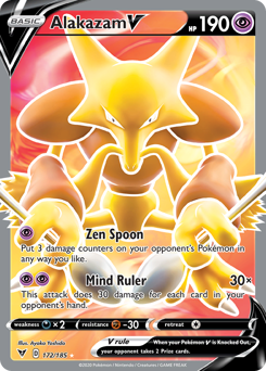 Pokemon | Alakazam V (172/185) [Sword & Shield: Vivid Voltage] | The Nerd Merchant